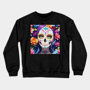 Skull flower cute design Crewneck Sweatshirt